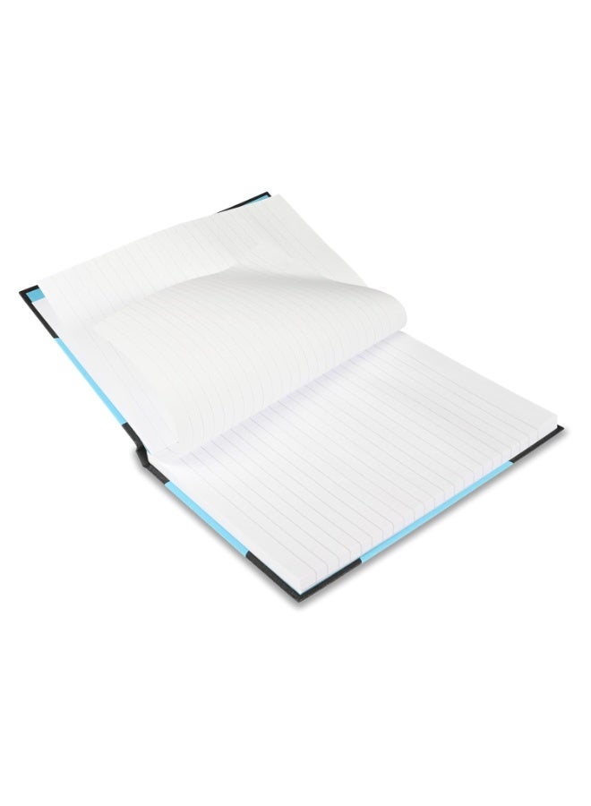FIS® Hard Cover Notebook, A5 Size(148x210mm), 96 Sheets, Single Line Ruling with Black Spine and Corners, Packet of 5 Pieces, Neon Blue Color-FSNBA596NBL - Image 5